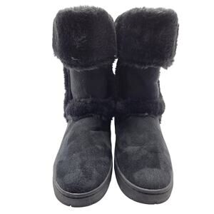 Style & Co. Black 10 Women's Fur Insulated Shearling Snow Winter Boots Shoes